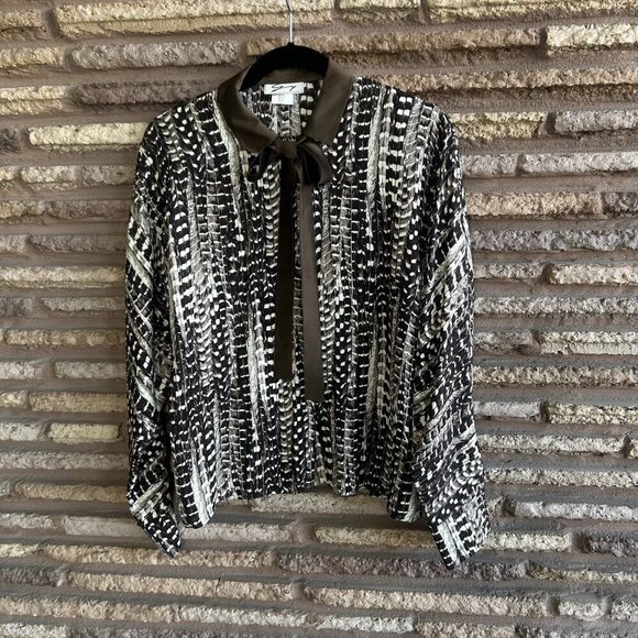 Genny Vintage 80s Italian Designer 100% Silk Blouse - Picture 9 of 10